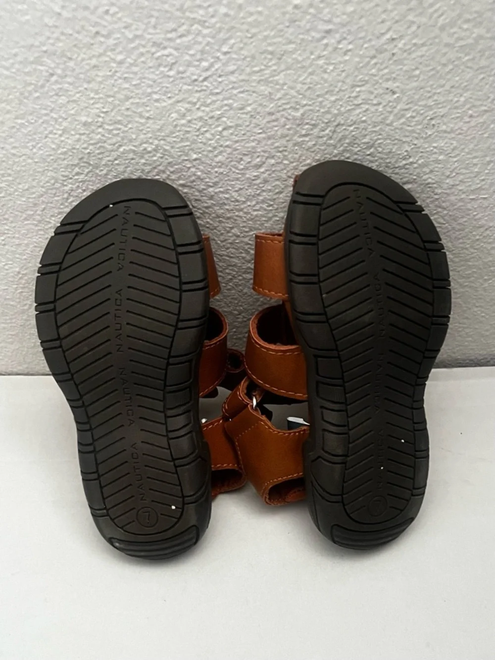 Nautica Chaim Closed-Toe Unisex Sandals Toddler Sz 7 Brown Preppy Outdoor Casual
